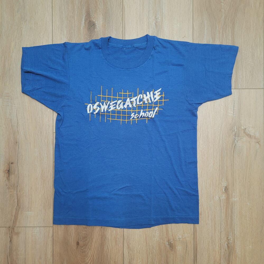 Oswegatchie School T Shirt VTG 80s Single Stitch S USA Made Mens Small